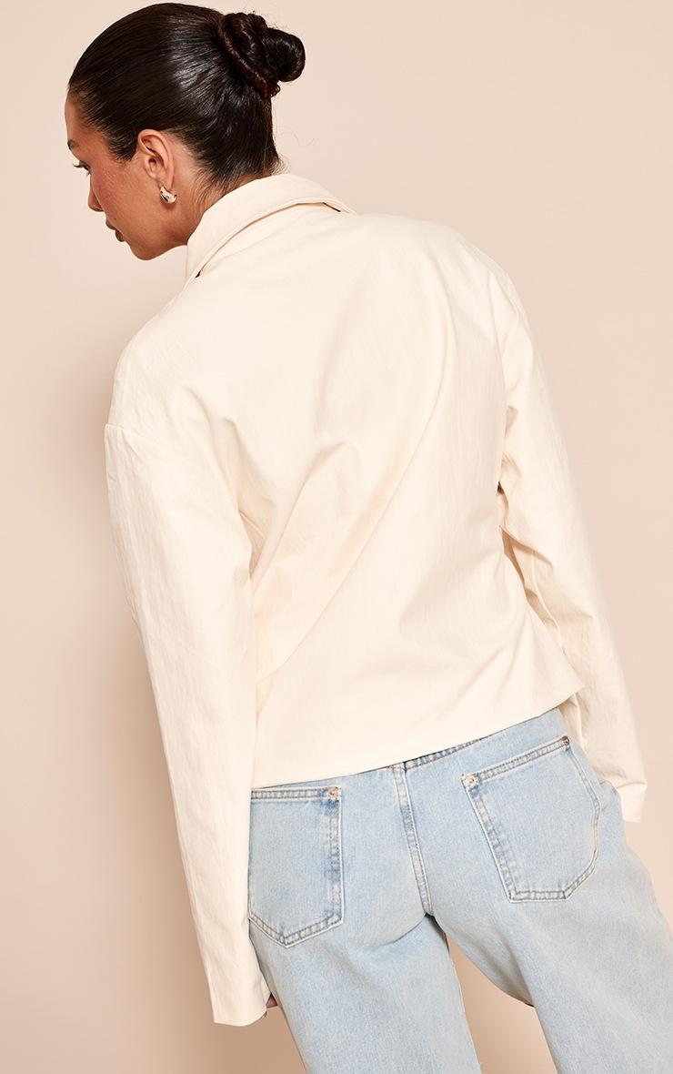 Pretty Little Thing Almond Fitted Zip Up Collared Jacket