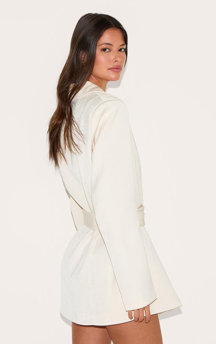 Pretty Little Thing Almond Structured Belted Blazer Dress