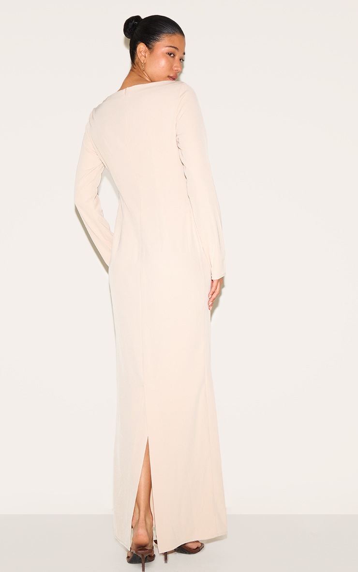 Pretty Little Thing Almond Tailored Boat Neck Maxi Dress