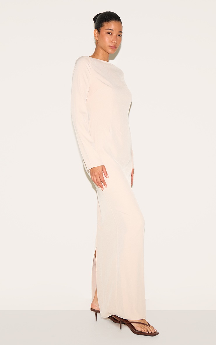 Pretty Little Thing Almond Tailored Boat Neck Maxi Dress
