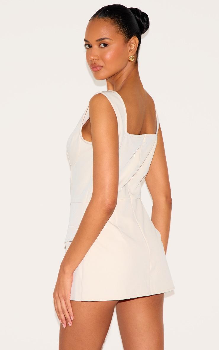 Pretty Little Thing Almond Woven Pocket Detail Sleeveless Skort Romper