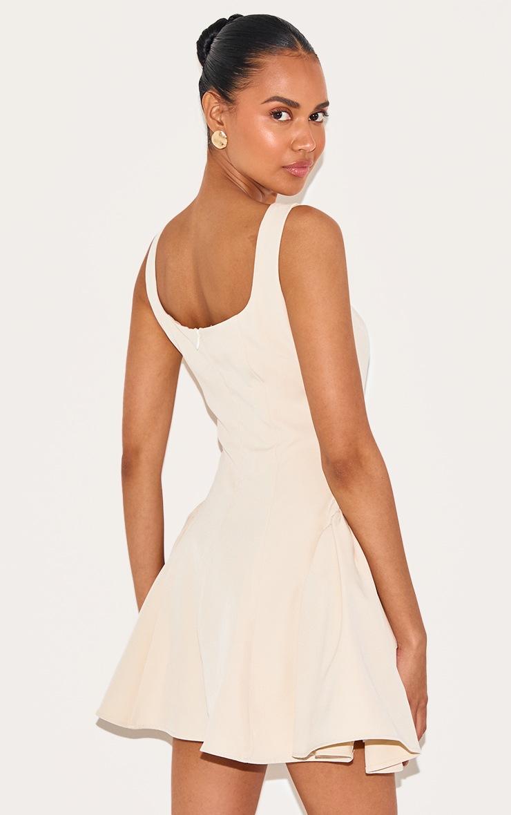 Pretty Little Thing Almond Woven Square Neck Shift Dress