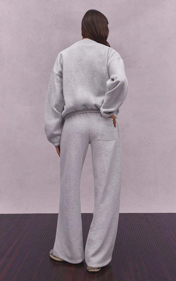 Pretty Little Thing Ash Grey Athletics Club Cotton Fleece Straight Leg Sweatpants