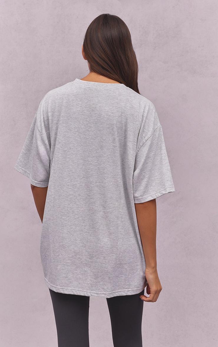 Pretty Little Thing Ash Grey Athletics Club Oversized T-Shirt