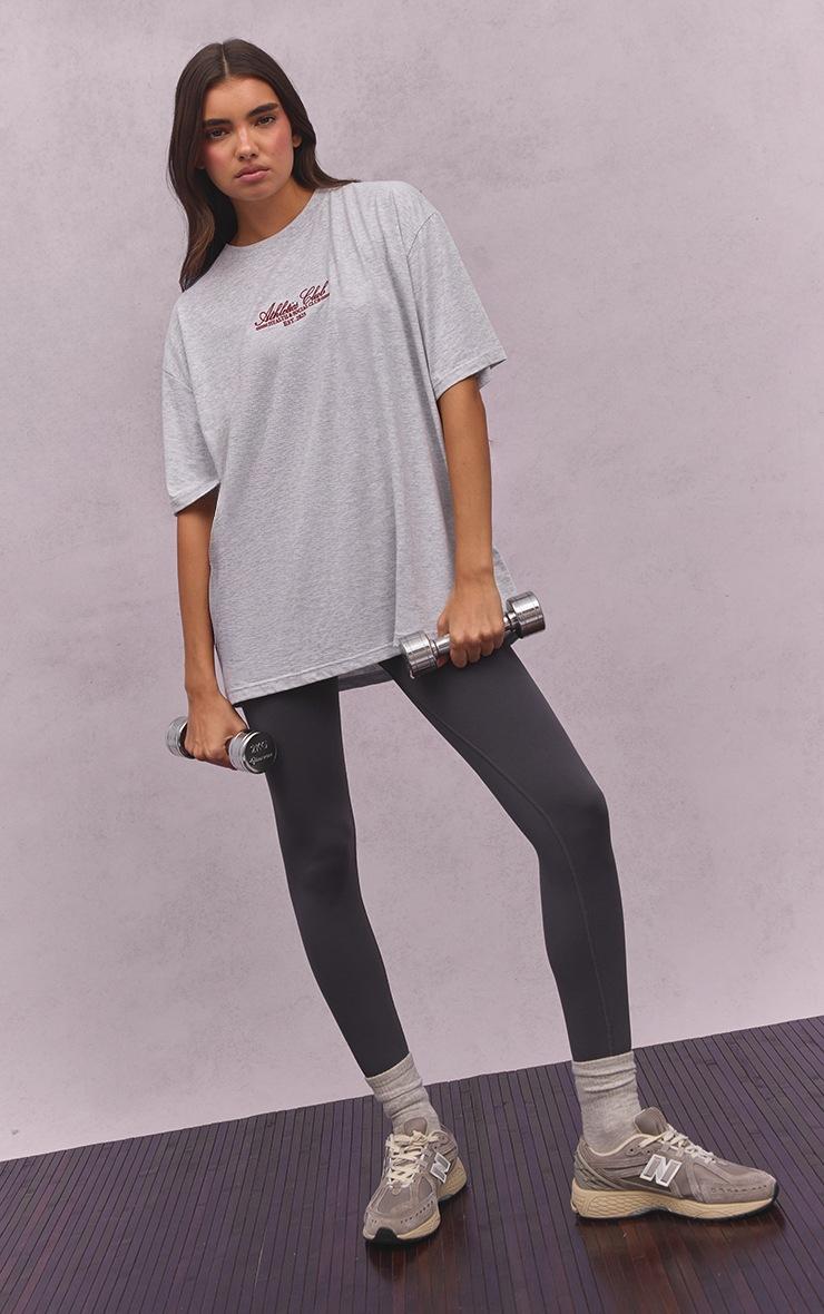Pretty Little Thing Ash Grey Athletics Club Oversized T-Shirt