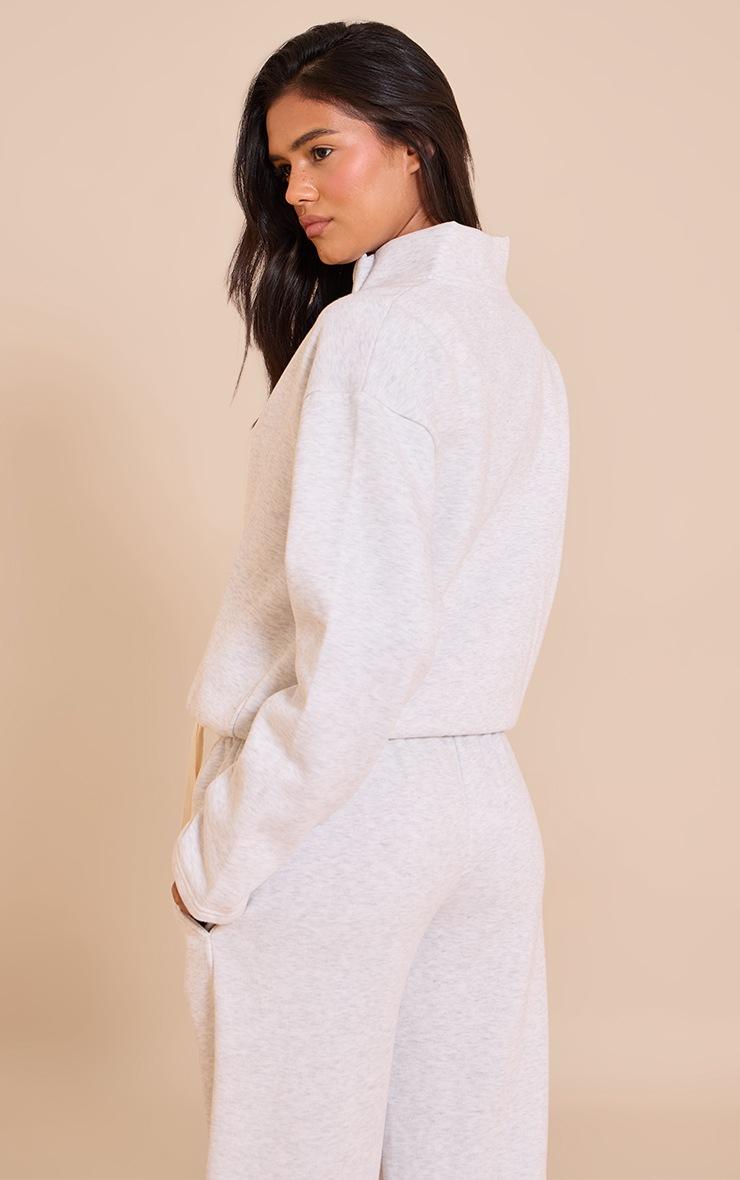 Pretty Little Thing Ash Grey Contrast Drawcord Funnel Neck Sweatshirt