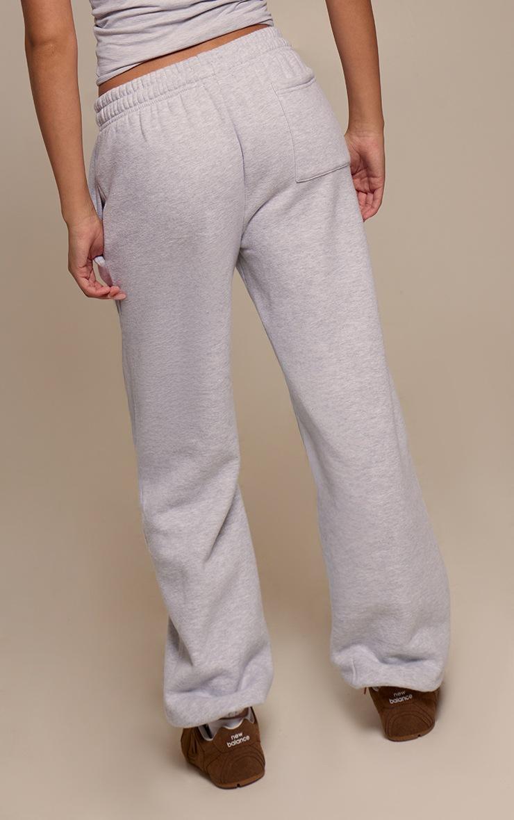Pretty Little Thing Ash Grey Cotton Fleece Cuffed Sweatpants