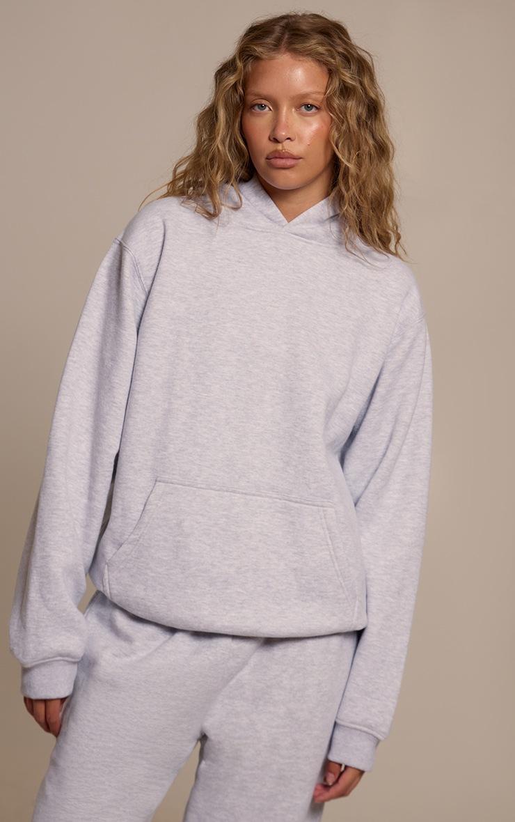 Pretty Little Thing Ash Grey Cotton Fleece Pullover Hoodie