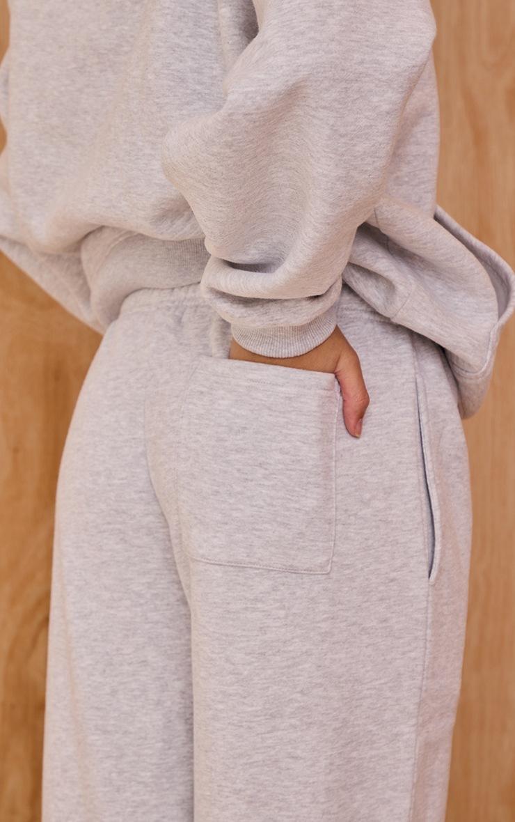Pretty Little Thing Ash Grey Matcha Mornings Cotton Fleece Straight Leg Sweatpants