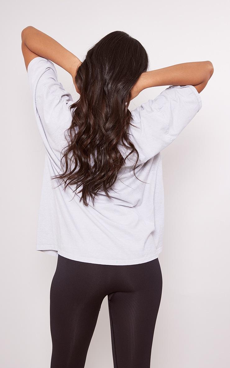 Pretty Little Thing Ash Grey Montana Logo Oversized Washed T Shirt
