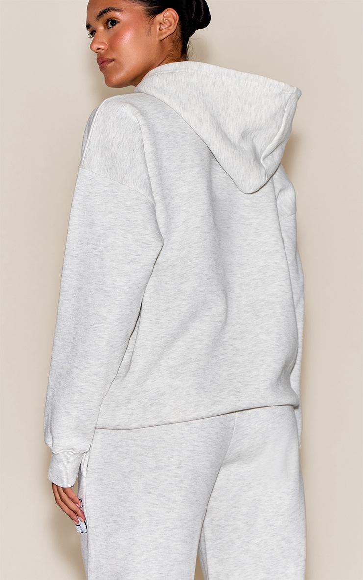 Pretty Little Thing Ash Grey Plt Borg Applique Oversized Hoodie