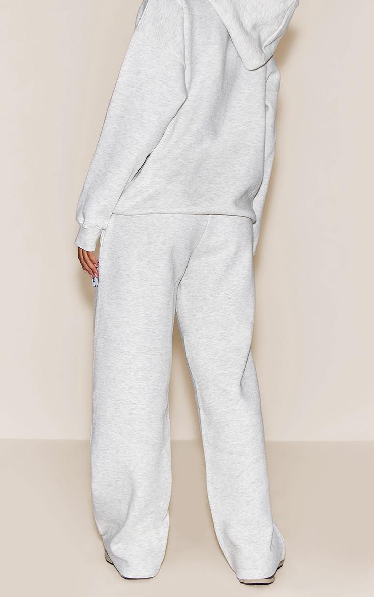 Pretty Little Thing Ash Grey Plt Borg Applique Wide Leg Sweatpants