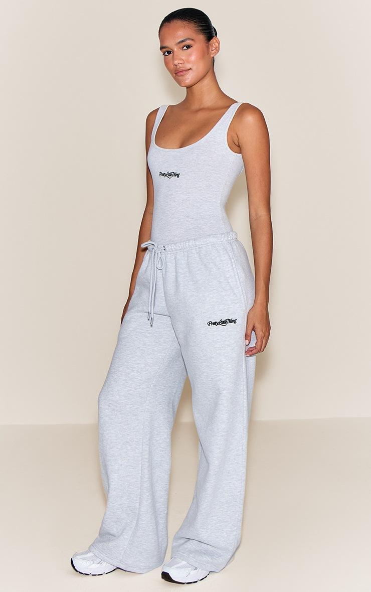 Pretty Little Thing Ash Grey Prettylittlething Wide Leg Sweatpant