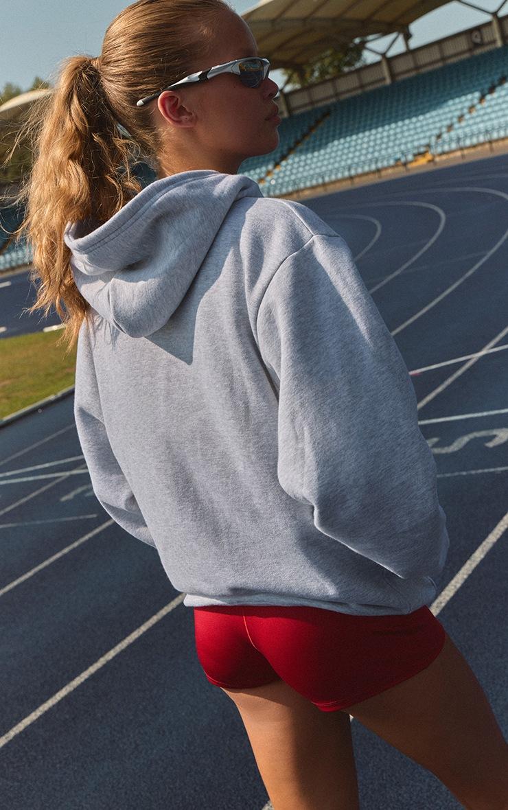 Pretty Little Thing Ash Grey Sports Club Print Zip Up Jacket