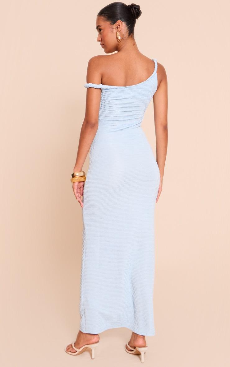 Pretty Little Thing Baby Blue Textured Twist Strap Detail Maxi Dress
