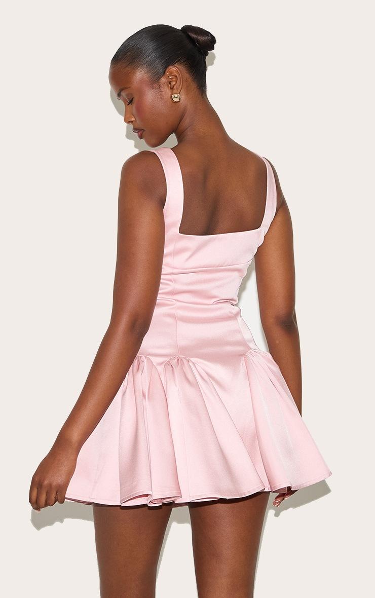 Pretty Little Thing Baby Pink Bust Detail Pleated Shift Dress