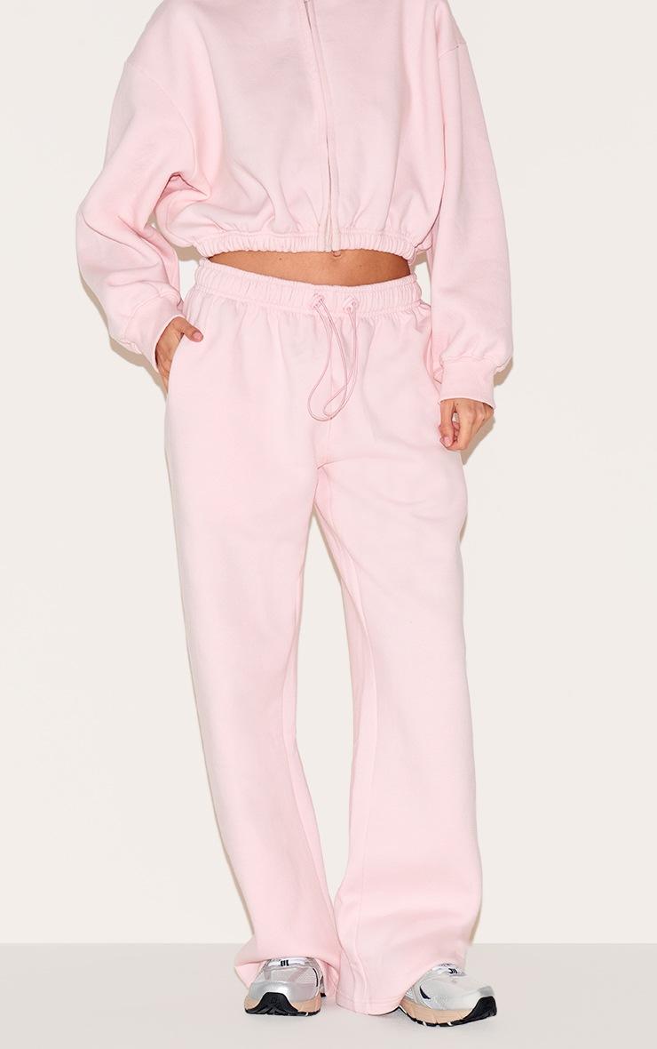 Pretty Little Thing Baby Pink Drawcord Hem Oversized Sweatpants