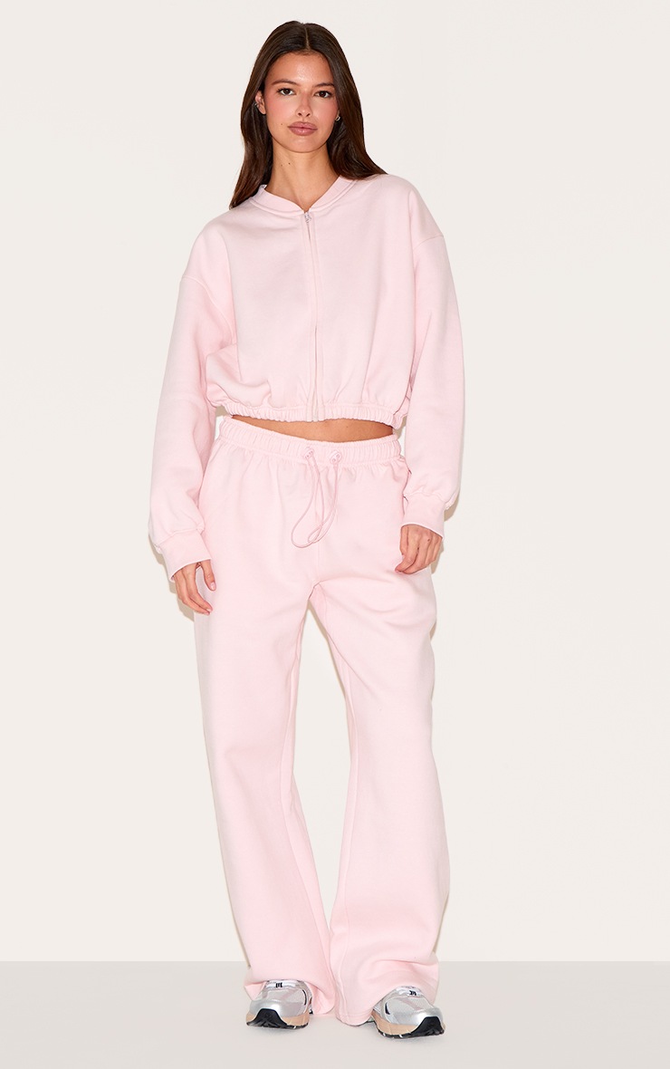 Pretty Little Thing Baby Pink Drawcord Hem Oversized Sweatpants