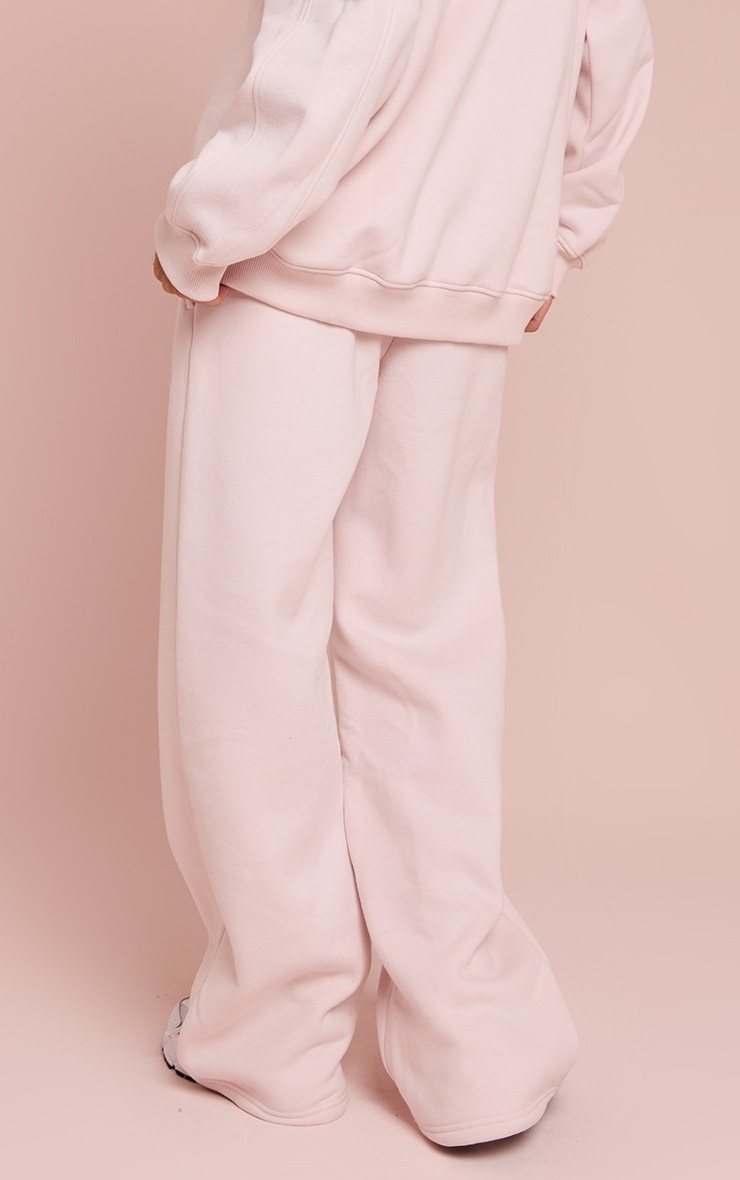 Pretty Little Thing Baby Pink PLT Embossed Wide Leg Sweatpants