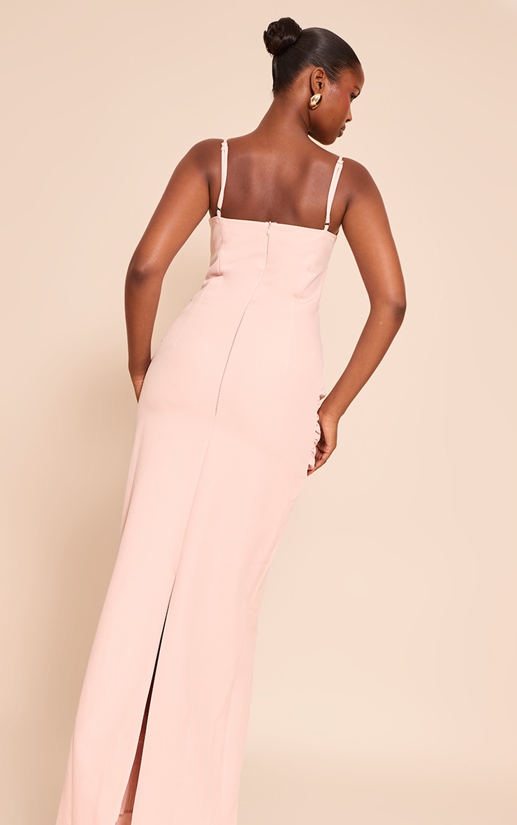 Pretty Little Thing Baby Pink Woven Belt Wrap Maxi Dress