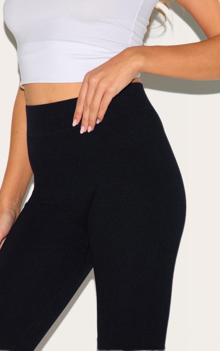 Pretty Little Thing Basic Black Structured Snatched Rib Bike Shorts