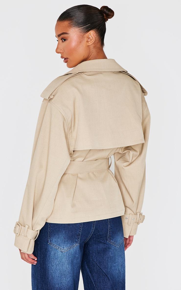 Pretty Little Thing Beige Classic Grazer Length Trench Coat