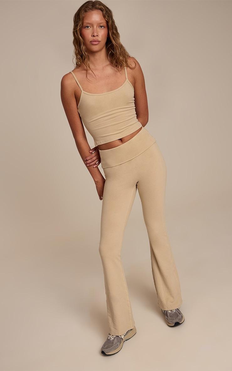 Pretty Little Thing Beige Melange Soft Cotton Yoga Pant