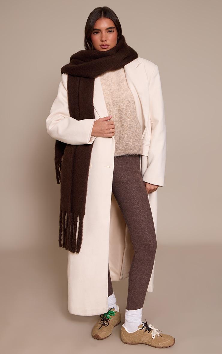 Pretty Little Thing Beige Ombre Crew Neck Knitted Sweater