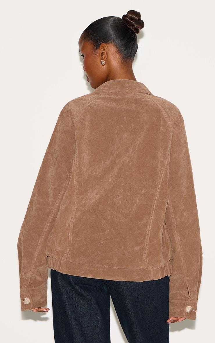 Pretty Little Thing Beige Oversized Faux Suede Jacket