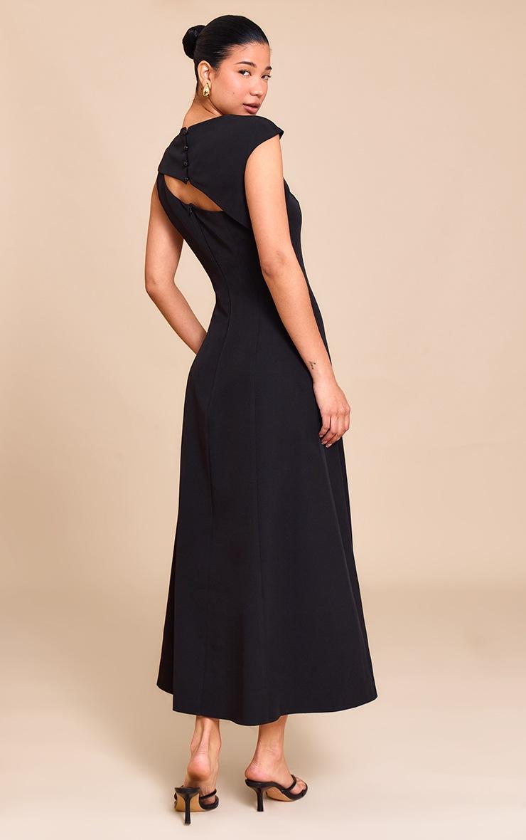Pretty Little Thing Black Asymmetric Cut Out Detail Midaxi Dress
