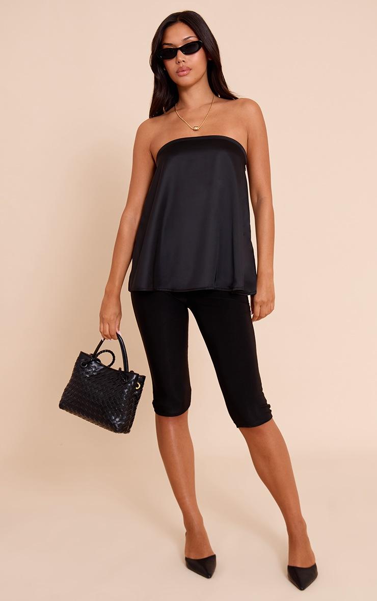 Pretty Little Thing Black Bandeau Asymmetric Detail Top