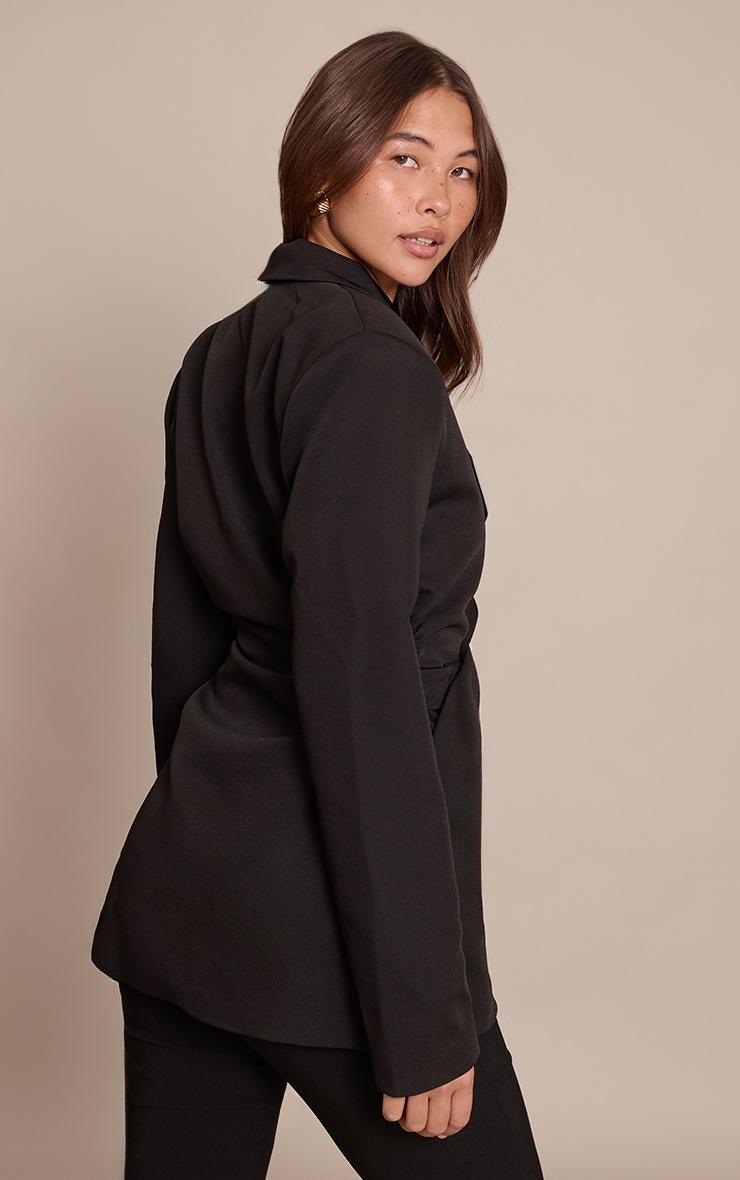 Pretty Little Thing Black Belted Trim Detail Blazer
