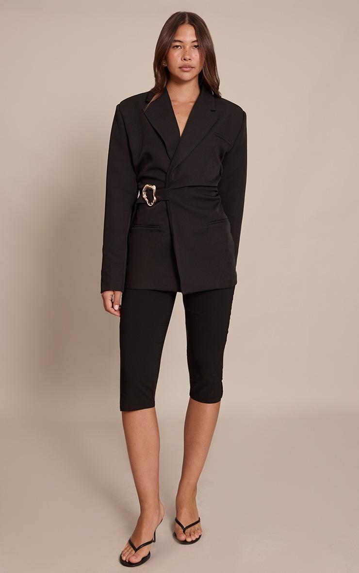 Pretty Little Thing Black Belted Trim Detail Blazer