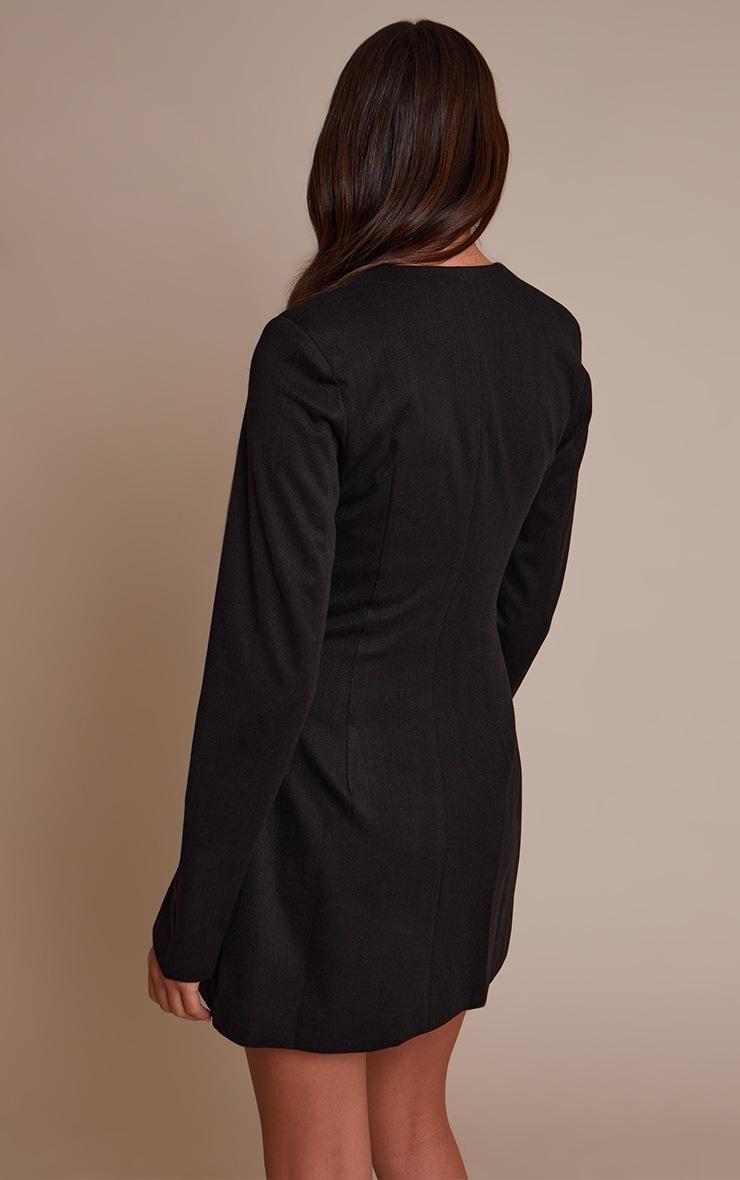 Pretty Little Thing Black Boucle Button Down Blazer Dress