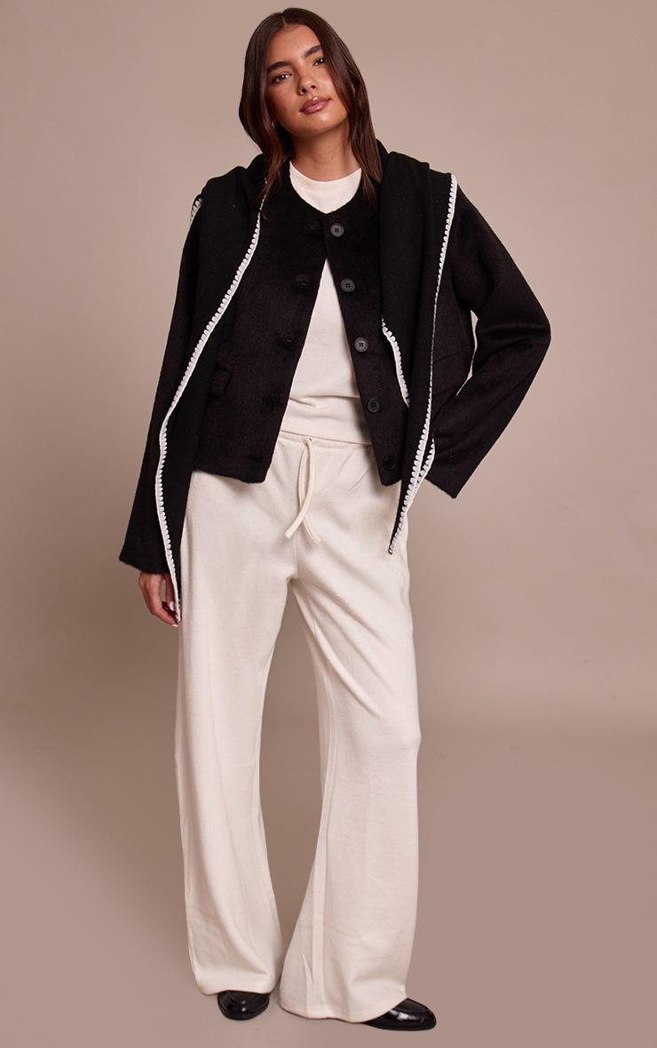 Pretty Little Thing Black Brushed Wool Single Breasted Jacket