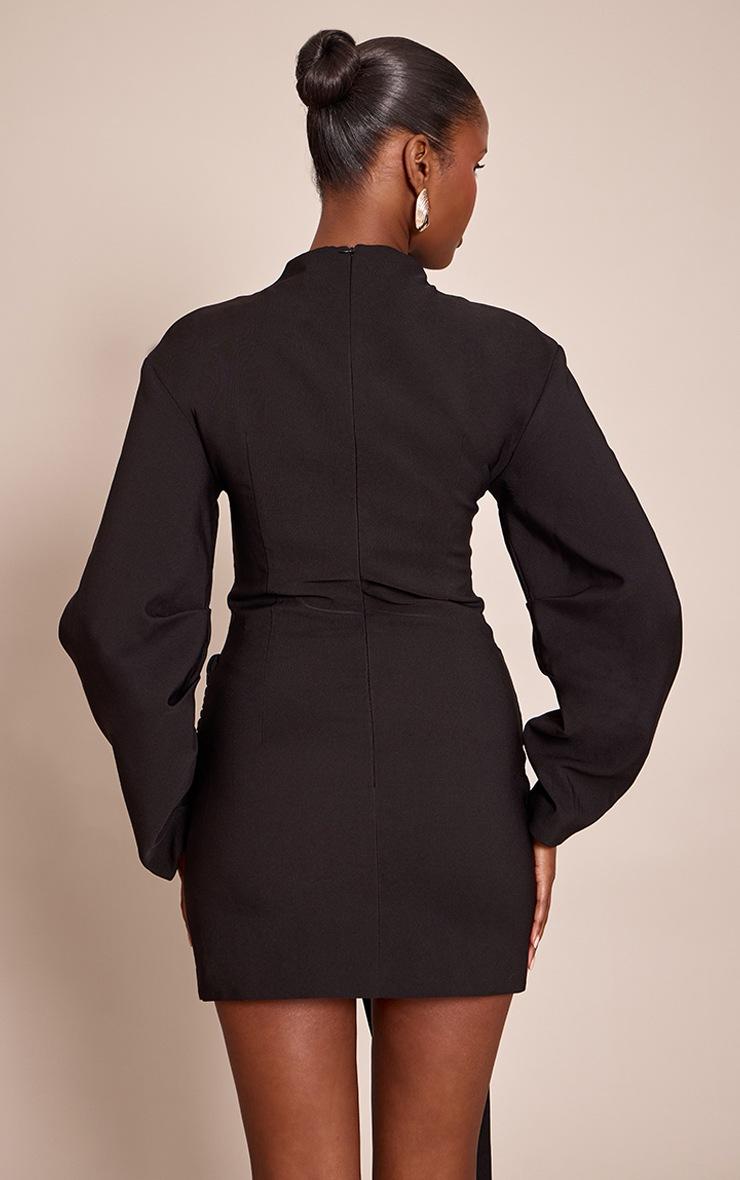 Pretty Little Thing Black Cacoon Sleeve Trim Detail Mini Dress