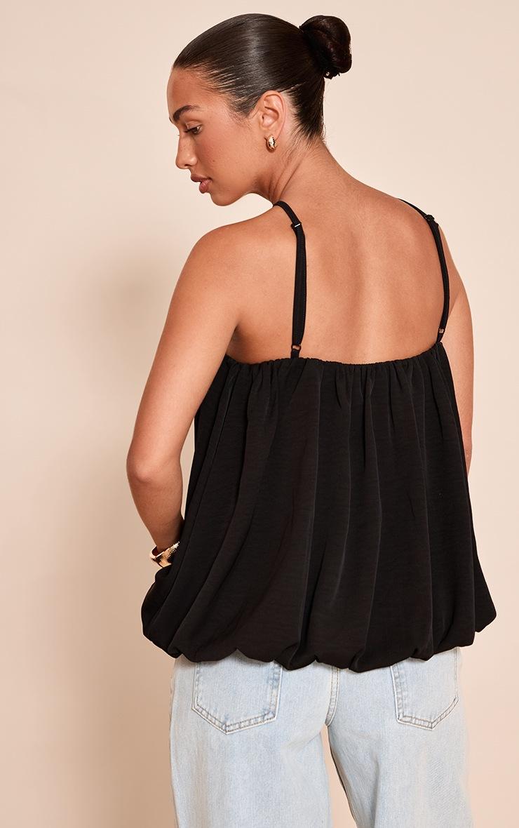 Pretty Little Thing Black Chiffon Halter Neck Puff Ball Top