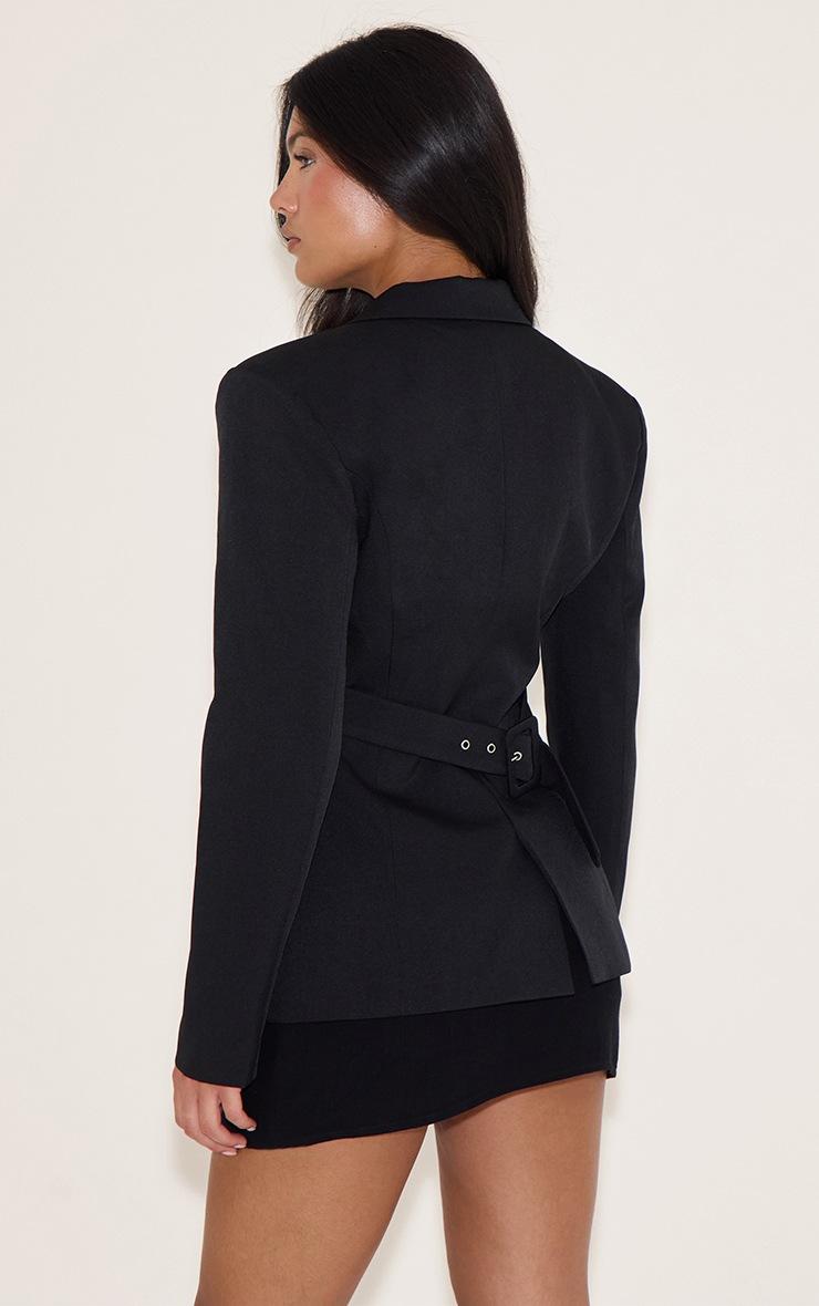Pretty Little Thing Black Cinched Back Single Breasted Blazer