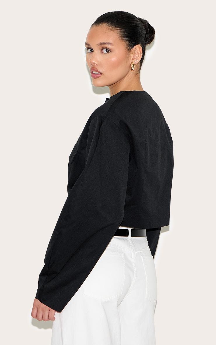 Pretty Little Thing Black Cocoon Sleeve Cropped Blazer