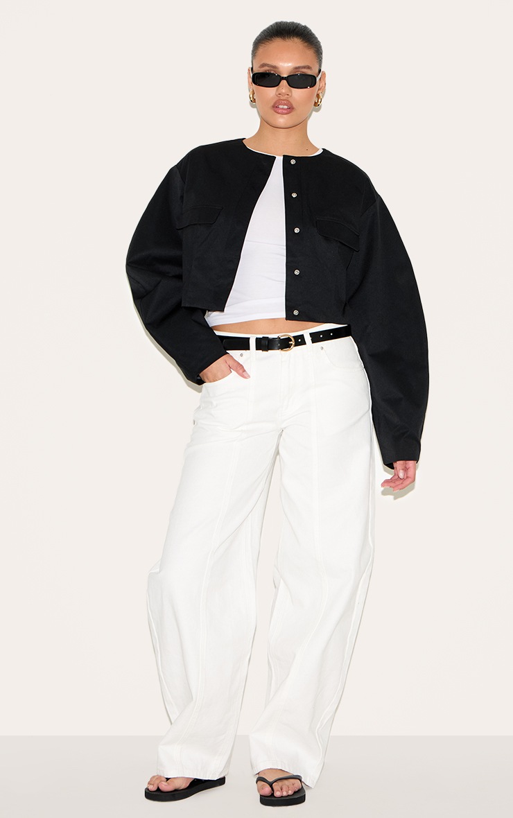 Pretty Little Thing Black Cocoon Sleeve Cropped Blazer