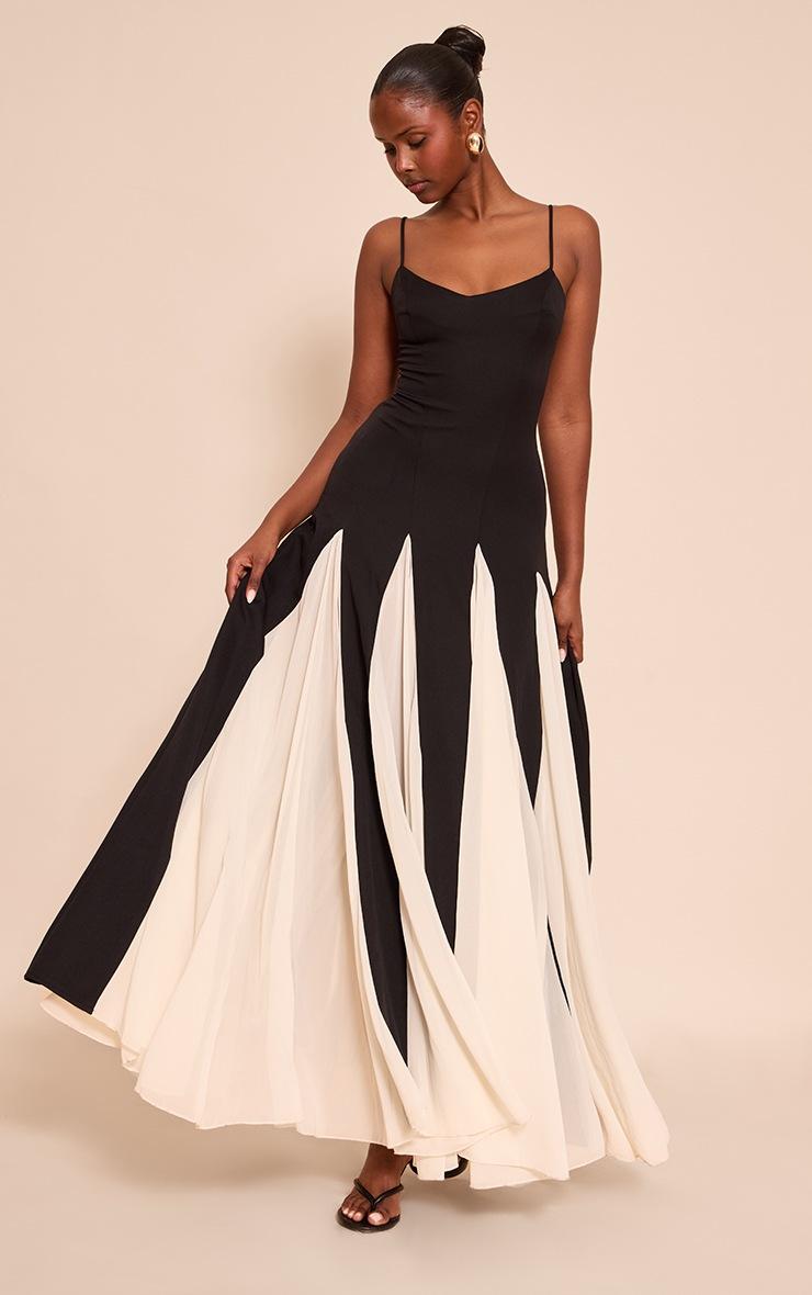 Pretty Little Thing Black Contrast Strappy Maxi Dress