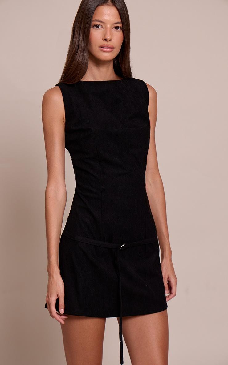 Pretty Little Thing Black Cord Belt Detail Bodycon Dress