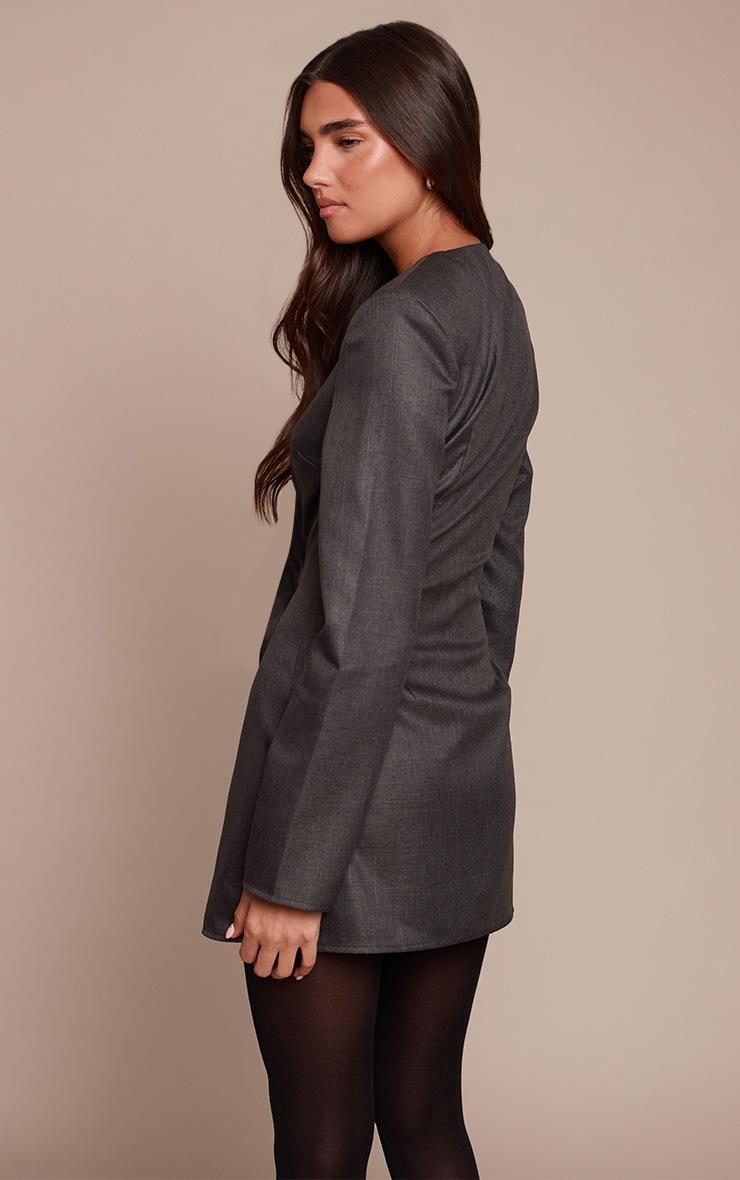 Pretty Little Thing Black Cord Oversized Blazer Dress