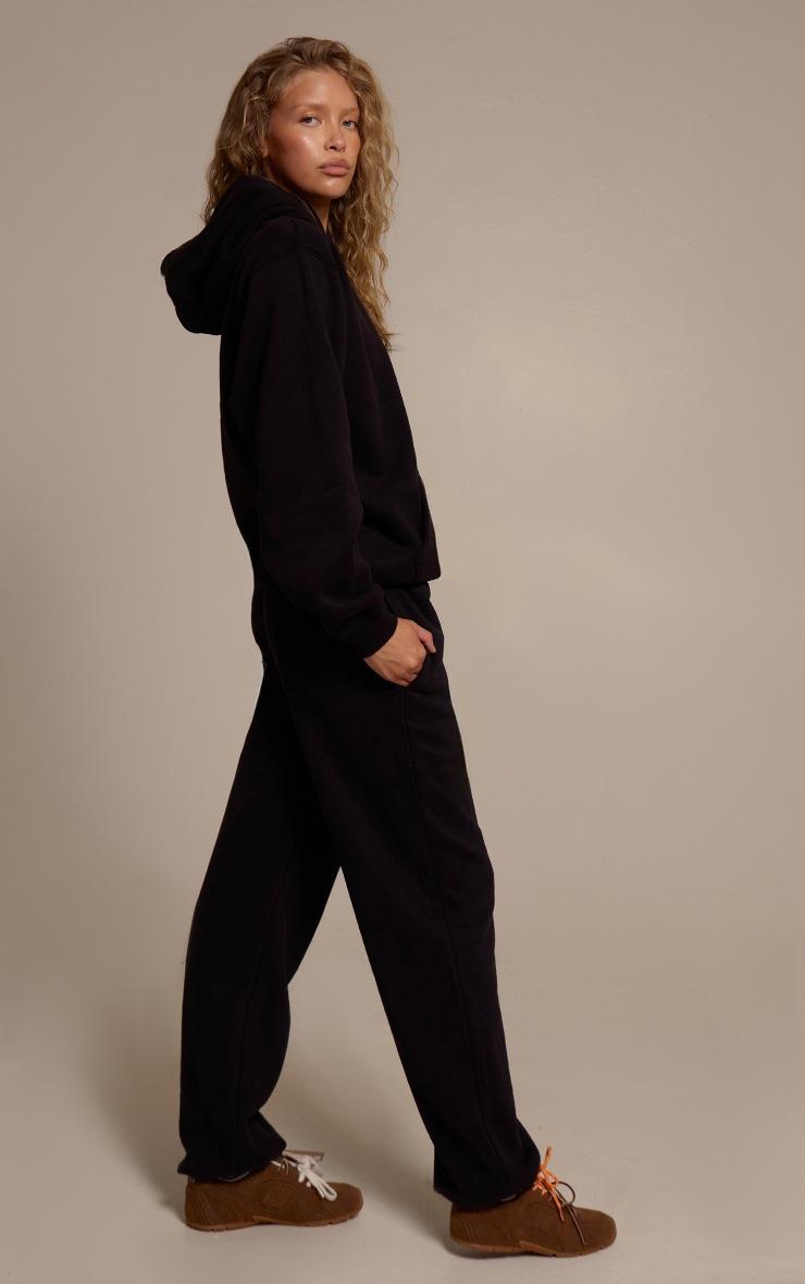 Pretty Little Thing Black Cotton Fleece Cuffed Sweatpants