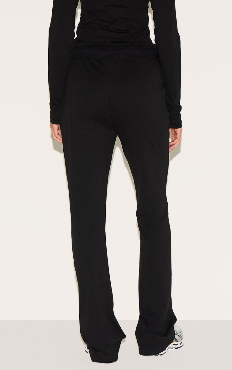 Pretty Little Thing Black Cotton Seam Detail Mid Rise Skinny Flares