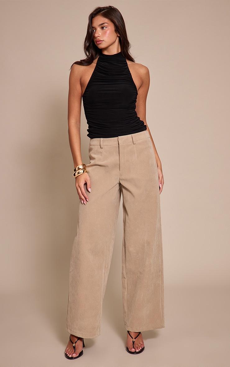 Pretty Little Thing Black Double Layer Slinky Highneck Drapey Long Top