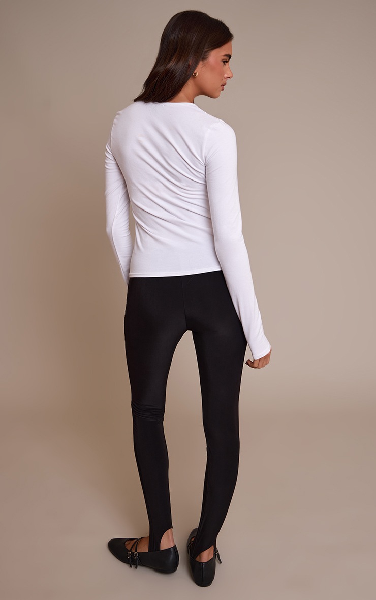 Pretty Little Thing Black Double Layered Slinky Stirrup Legging