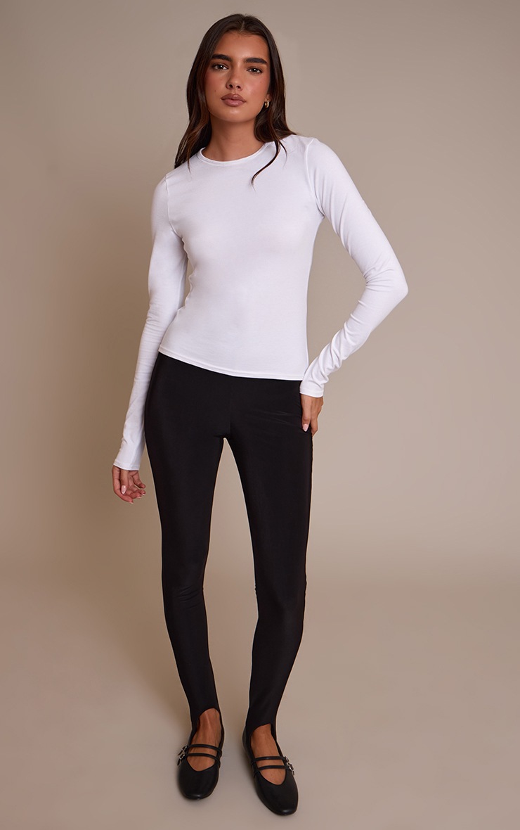 Pretty Little Thing Black Double Layered Slinky Stirrup Legging