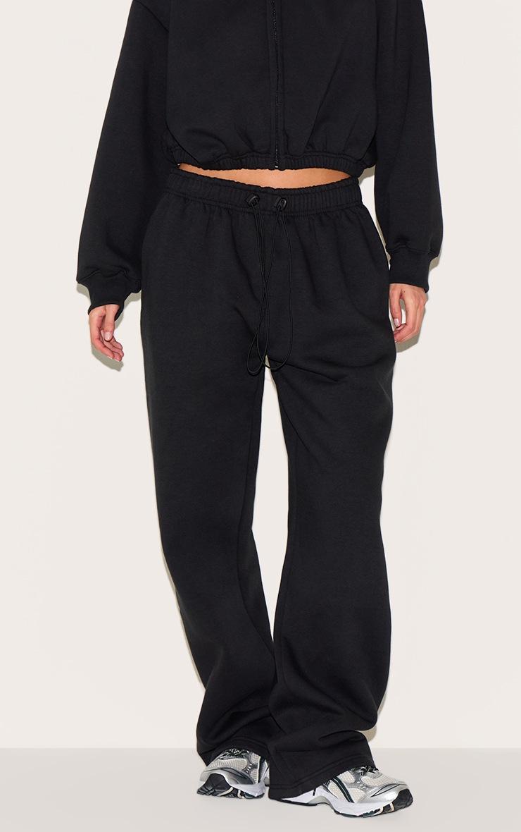 Pretty Little Thing Black Drawcord Hem Oversized Sweatpants