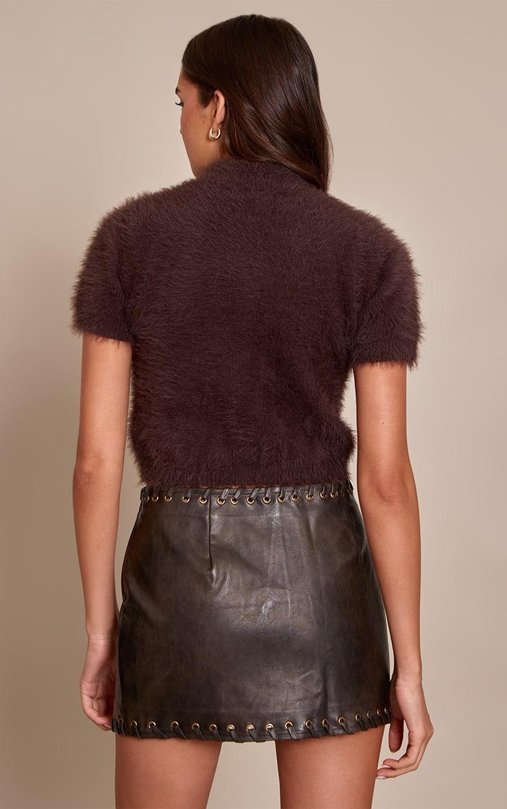 Pretty Little Thing Black Faux Leather Plaited Mini Skirt